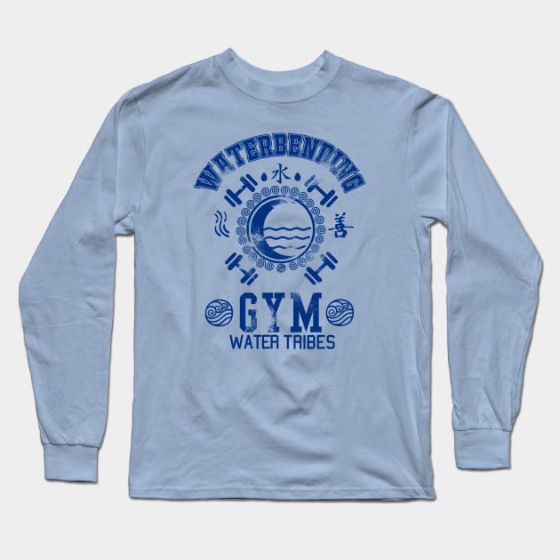 Waterbending Gym Long Sleeve T-Shirt by Silentrebel